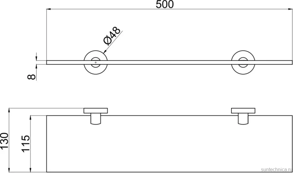 Полка Allen Brau Priority 6.31013-31 50 см, черная