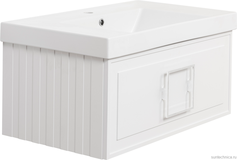 Мебель для ванной комнаты La Fenice Cubo 80 белая, ручка белая
