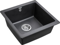 Комплект Мойка Paulmark Brilon PM104546-BL черный + Смеситель Haiba HB73816-7 черный