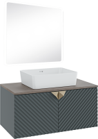Мебель для ванной комнаты Runo Андорра 85 графит, дуб коньячный, раковина Tre 50