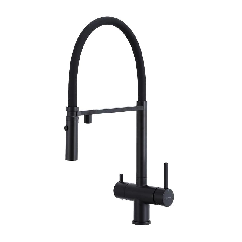 Смеситель для кухни Gappo G4397-86 с гибким изливом, черный
