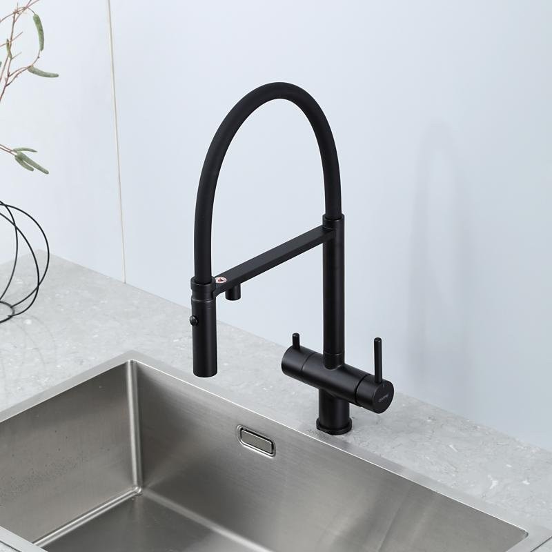 Смеситель для кухни Gappo G4397-86 с гибким изливом, черный