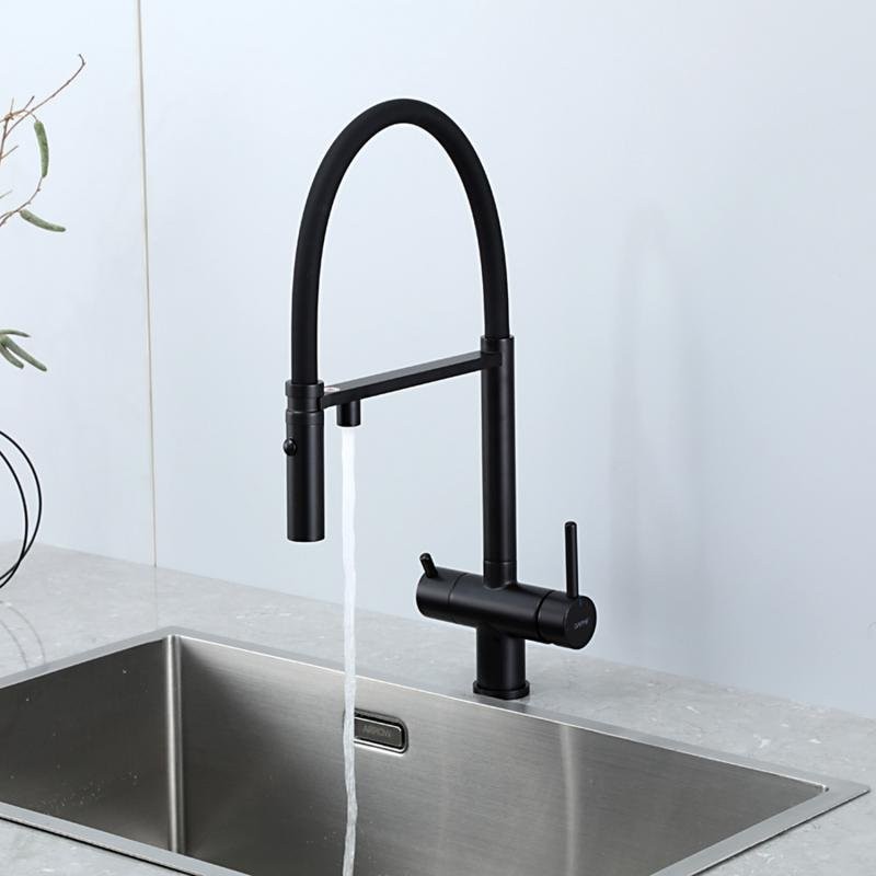 Смеситель для кухни Gappo G4397-86 с гибким изливом, черный