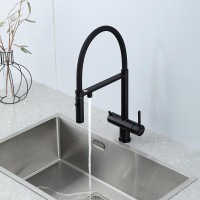 Смеситель для кухни Gappo G4397-86 с гибким изливом, черный