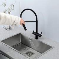 Смеситель для кухни Gappo G4397-86 с гибким изливом, черный