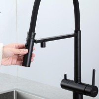Смеситель для кухни Gappo G4397-86 с гибким изливом, черный
