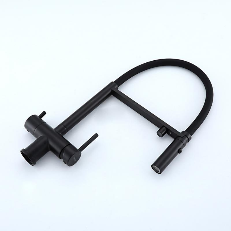 Смеситель для кухни Gappo G4397-86 с гибким изливом, черный