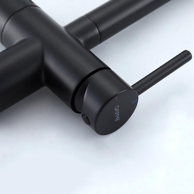 Смеситель для кухни Gappo G4397-86 с гибким изливом, черный