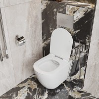 Унитаз подвесной STWORKI Готланд S13401WH безободковый, с микролифтом, глянцевый белый