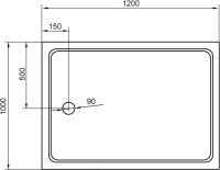 Поддон для душа Cezares Tray TRAY-A-AH-120/100-15-W 120x100, с сифоном