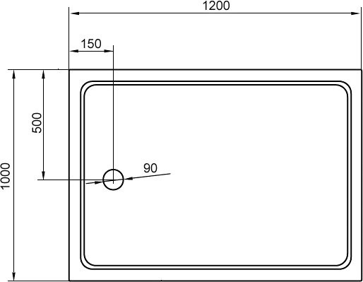 Поддон для душа Cezares Tray TRAY-A-AH-120/100-15-W 120x100, с сифоном