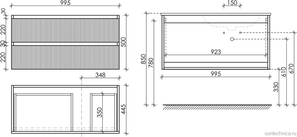 Мебель для ванной комнаты Sancos Snob T 100 см, R, bianco