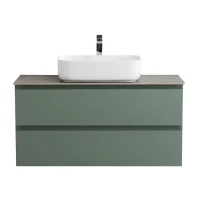 Тумба под раковину со столешницей BelBagno Kraft 100 подвесная, матовая еловая, столешница kep-100-grn
