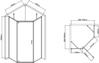 Душевой уголок Vincea Slim-U VSP-2SU900CLB 90x90 см, профиль черный, стекло прозрачное