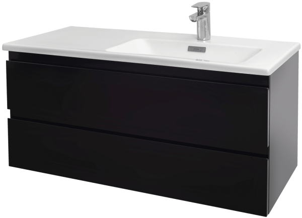 Тумба с раковиной Jacob Delafon Madeleine 100 R черный глянцевый