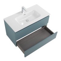 Тумба с раковиной BelBagno Kraft 90 подвесная, матовая голубая, раковина bb900etl