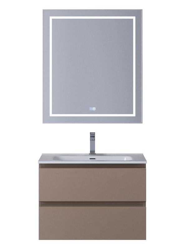 Мебель для ванной комнаты BelBagno Kraft 70 подвесная, матовая бежевая, раковина bb700etl