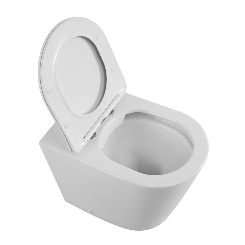 Унитаз приставной напольный BelBagno Flay-r BB1003CBR/SC безободковый, с микролифтом, белый глянцевый