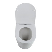 Унитаз приставной напольный BelBagno Flay-r BB1003CBR/SC безободковый, с микролифтом, белый глянцевый