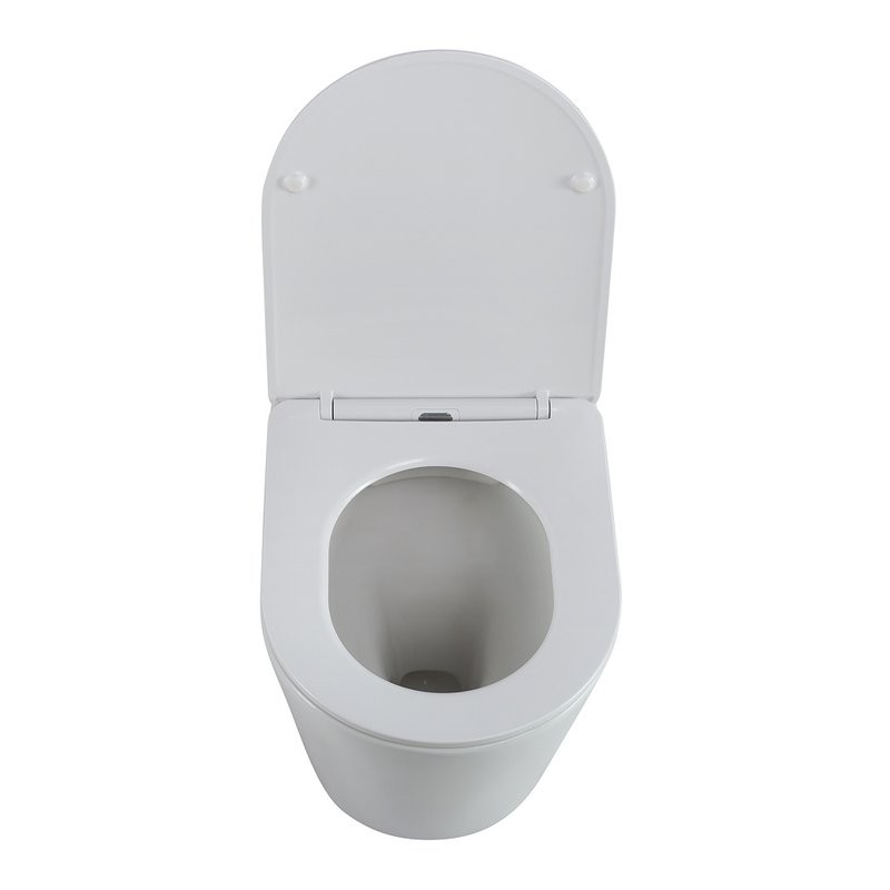 Унитаз приставной напольный BelBagno Flay-r BB1003CBR/SC безободковый, с микролифтом, белый глянцевый