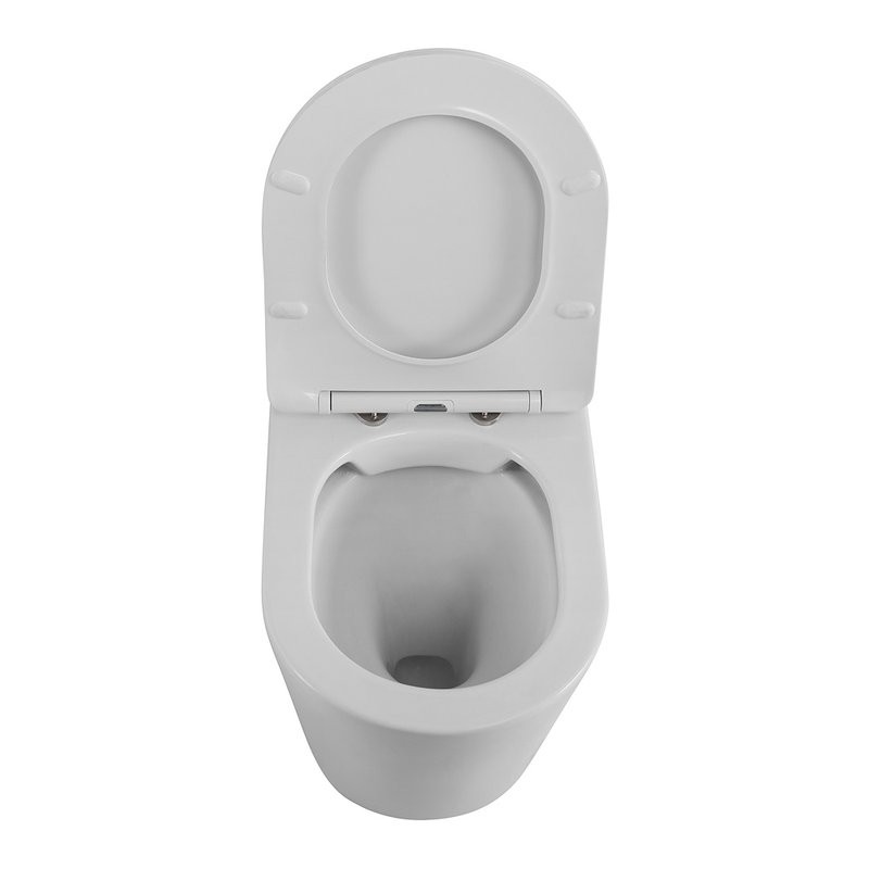 Унитаз приставной напольный BelBagno Flay-r BB1003CBR/SC безободковый, с микролифтом, белый глянцевый