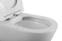 Унитаз приставной напольный BelBagno Flay-r BB1003CBR/SC безободковый, с микролифтом, белый глянцевый