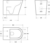 Унитаз приставной напольный BelBagno Flay-r BB1003CBR/SC безободковый, с микролифтом, белый глянцевый