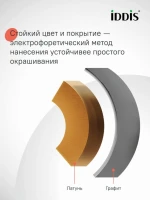 Смеситель для раковины IDDIS PARGM00i01K с донным клапаном, графит матовый Смеситель для раковины IDDIS PARGM00i01K с донным клапаном, графит матовый