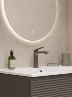 Смеситель для раковины IDDIS PARGM00i01K с донным клапаном, графит матовый