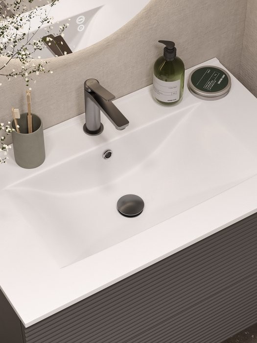 Смеситель для раковины IDDIS PARGM00i01K с донным клапаном, графит матовый