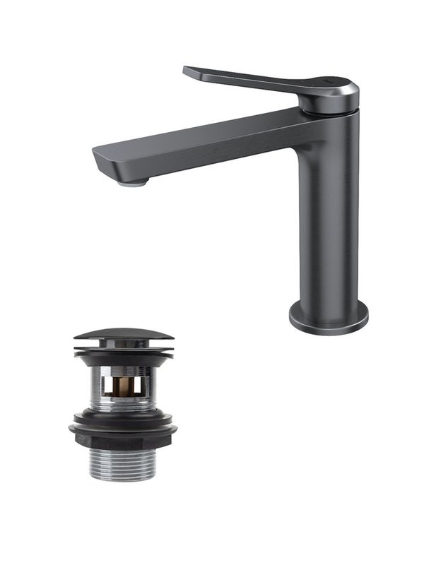 Смеситель для раковины IDDIS PARGM00i01K с донным клапаном, графит матовый