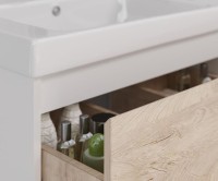 Тумба с раковиной Lemark Combi 100 дуб кантри, белая глянцевая