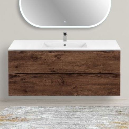 Тумба под раковину Vincea Mia 120, подвесная, темный дуб