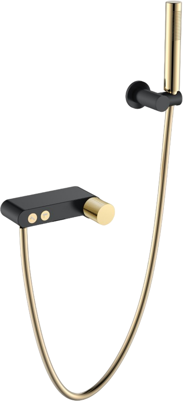 Смеситель для ванны с душем Boheme Stick 123-BG.2 black touch gold