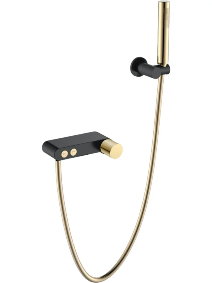 Смеситель для ванны с душем Boheme Stick 123-BG.2 black touch gold