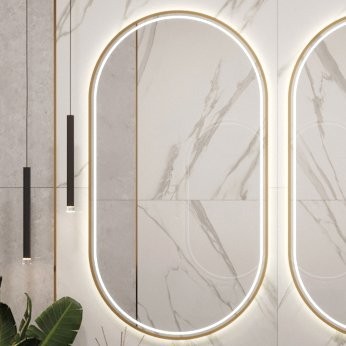 Зеркало Armadi Art Vallessi 110x60 см, золото, овальное, с подсветкой