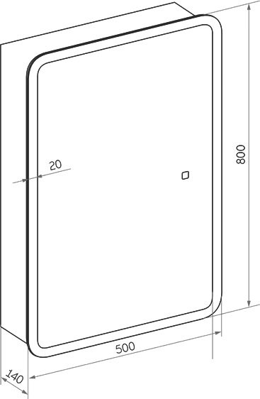Зеркало-шкаф CONTINENT Emotion 50 с подсветкой