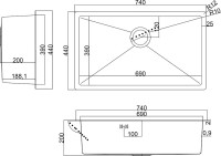 Мойка кухонная Steel Hammer SH 7444 GRAFIT графит