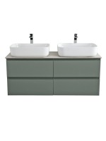 Тумба под раковину со столешницей BelBagno Kraft 120 подвесная, матовая еловая, столешница kep-120-2-cem, для двоих