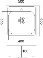 Мойка кухонная Emar Steel T5060L Мойка кухонная Emar Steel T5060L
