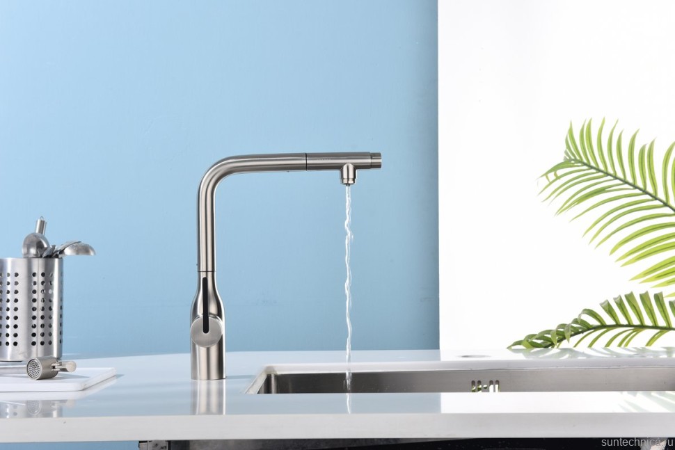 Смеситель для кухни Paulmark Viper Vi213105-BS брашированная сталь