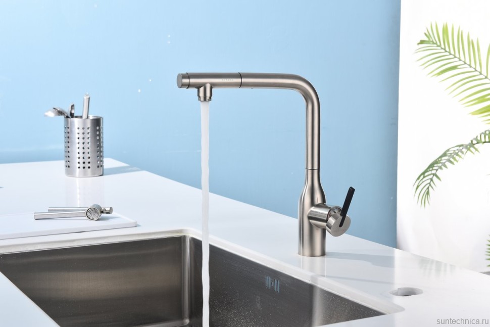 Смеситель для кухни Paulmark Viper Vi213105-BS брашированная сталь