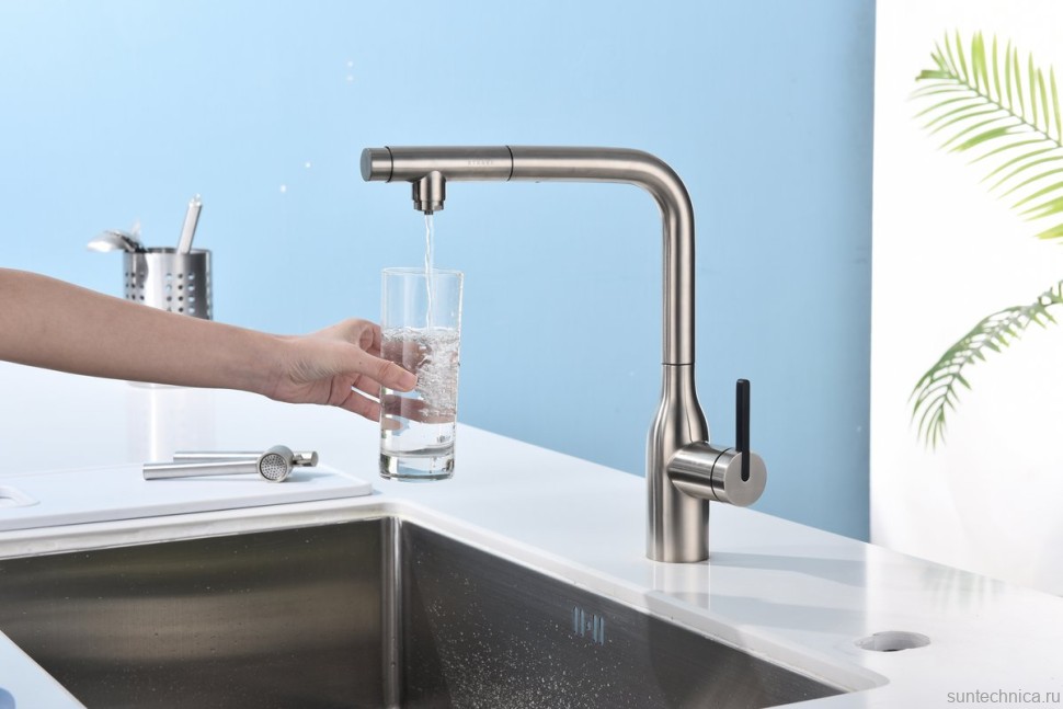 Смеситель для кухни Paulmark Viper Vi213105-BS брашированная сталь