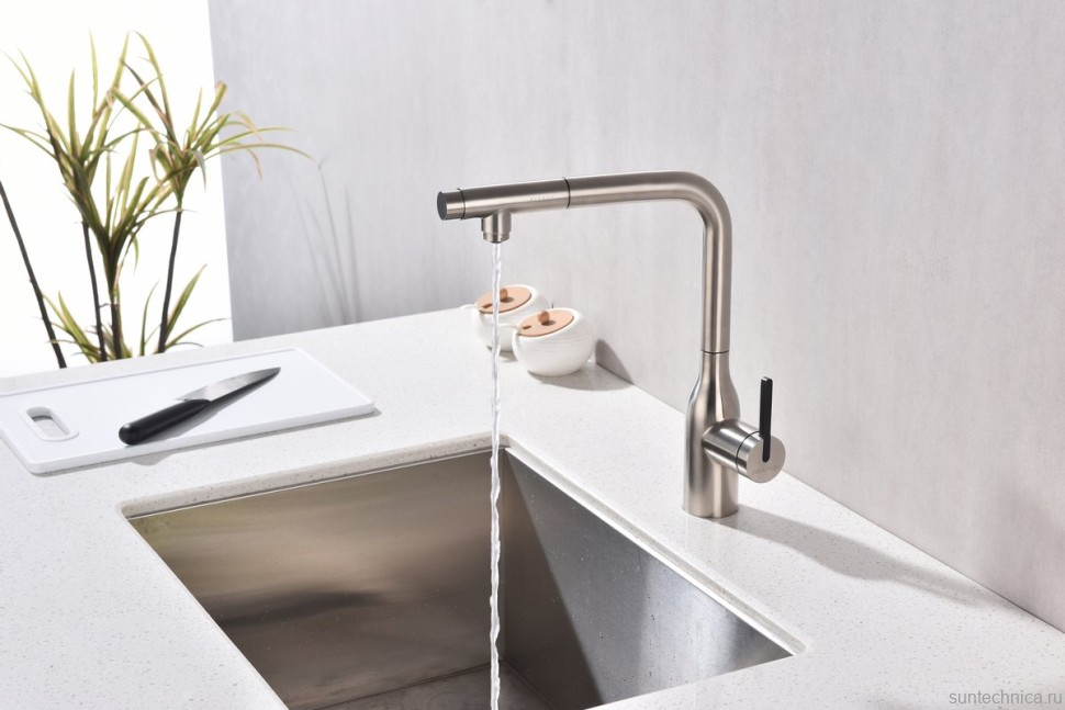 Смеситель для кухни Paulmark Viper Vi213105-BS брашированная сталь
