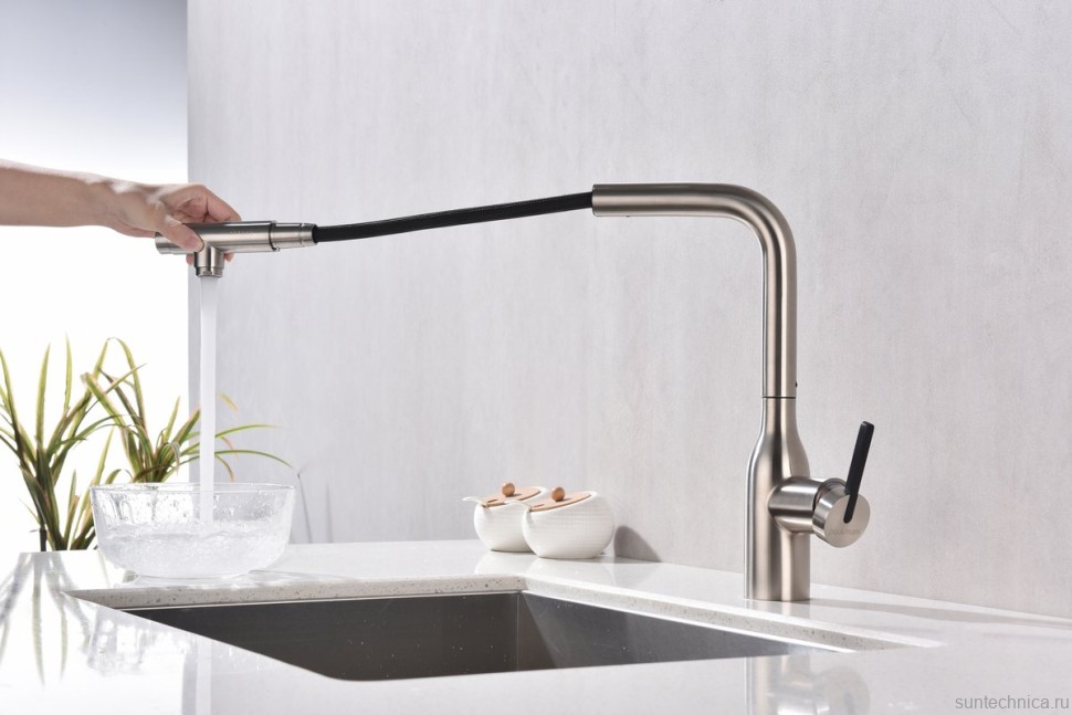 Смеситель для кухни Paulmark Viper Vi213105-BS брашированная сталь