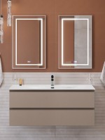 Мебель для ванной комнаты BelBagno Kraft 120 подвесная, матовая бежевая, раковина bb-8099-120