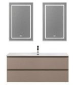 Мебель для ванной комнаты BelBagno Kraft 120 подвесная, матовая бежевая, раковина bb-8099-120