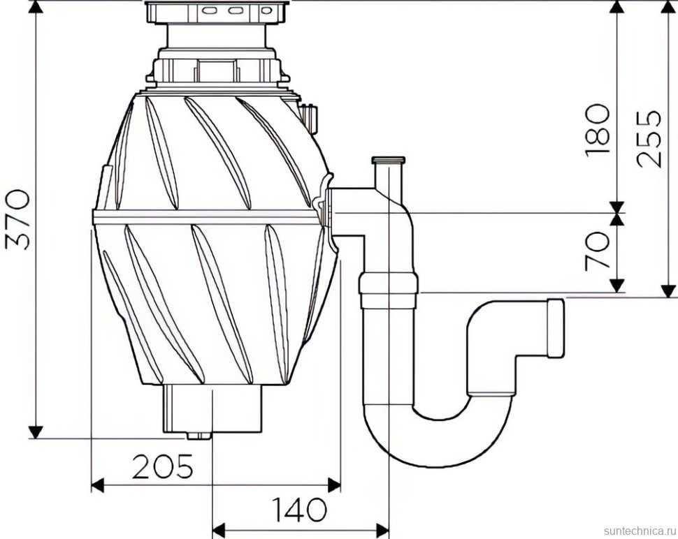 Комплект Мойка Omoikiri Bosen 44-U-BL черная + Измельчитель Nagare 500