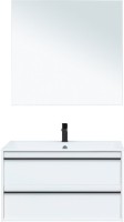 Тумба с раковиной Aquanet Lino 90 белый матовый