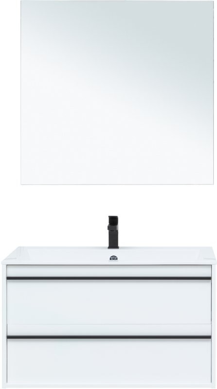 Тумба с раковиной Aquanet Lino 90 белый матовый